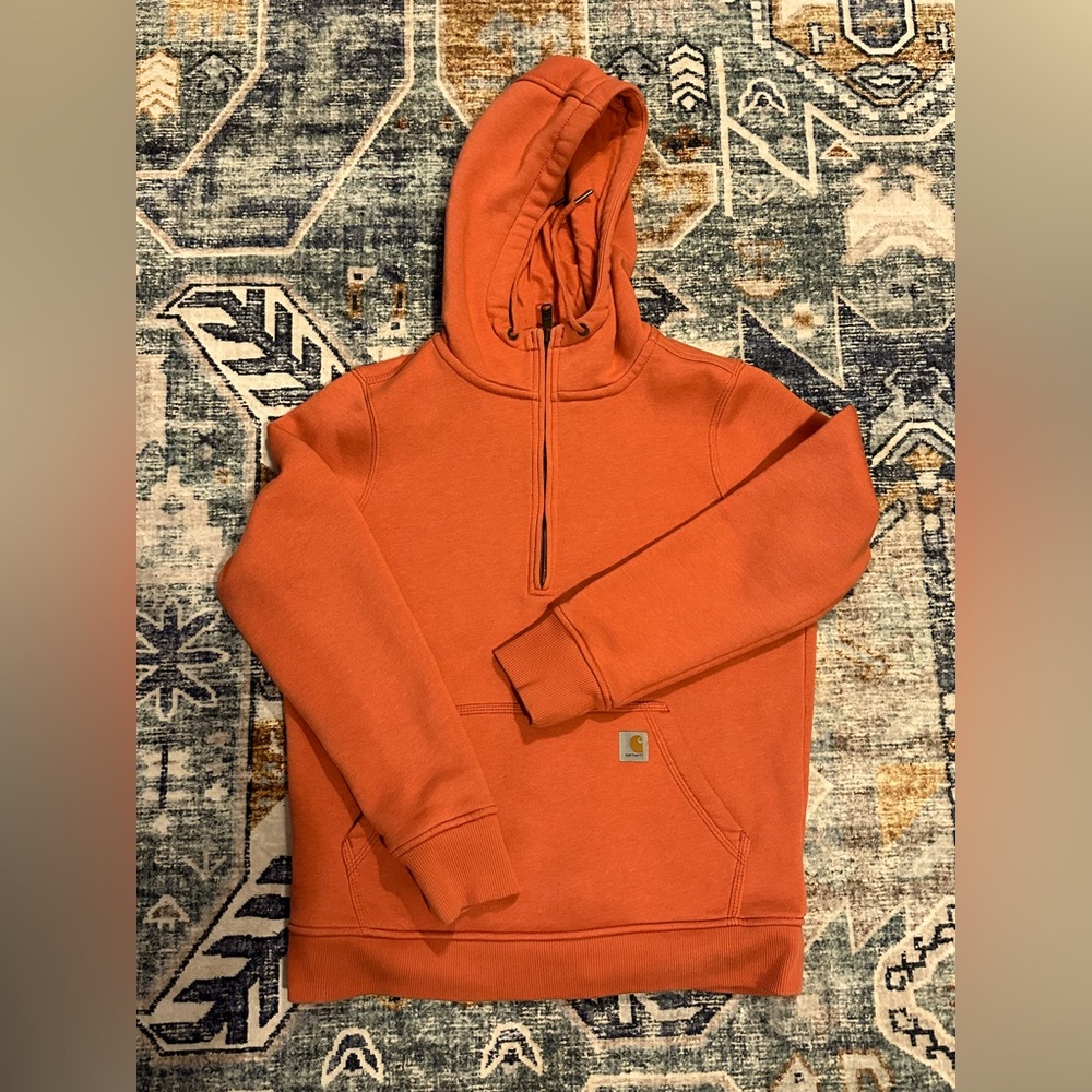 Salmon Carhartt quarter zip hoodie